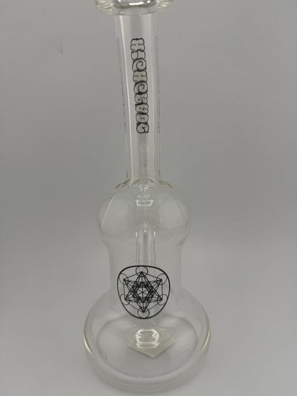 Highgrade Glass Banger Hanger 14mm 90° with intricate design, handcrafted for optimal dabbing performance.