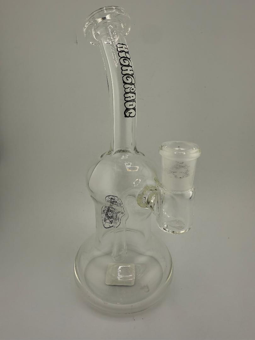 Highgrade glass banger hanger 14mm 90° with logo, handcrafted for an enhanced dabbing experience.