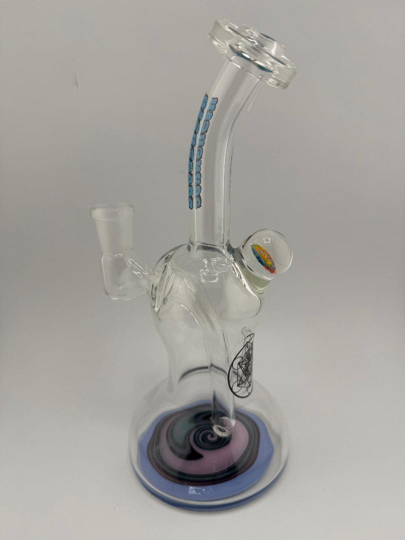 Highgrade Glass Banger Hanger with Reversal Bottom 14mm 90° in clear glass, showcasing heady American craftsmanship.