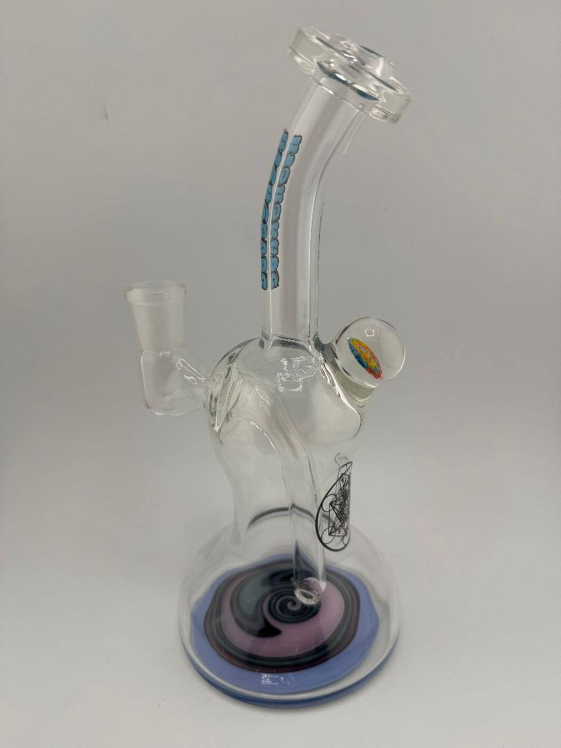 Highgrade Glass Banger Hanger with Reversal Bottom 14mm 90° in clear glass, showcasing heady American craftsmanship.