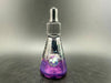 Highgrade Glass Dropper Bottle / Vial - Crushed Opal with iridescent purple finish and black dropper.