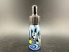 Highgrade Glass Dropper Bottle / Vial - Worked featuring colorful swirling patterns and a black dropper cap.