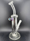 Highgrade Glass Flower Straight Tube - 10" Mini Opal Marble & Bake On Sacred Geometry 10mm 45°