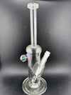 Highgrade Glass Flower Straight Tube - 10" Mini Opal Marble & Bake On Sacred Geometry 10mm 45°