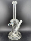 Highgrade Glass Flower Straight Tube - 10" Mini Opal Marble & Bake On Sacred Geometry 10mm 45°