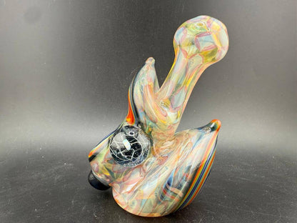 Highgrade Grade Glass X Mop Head Glass Hammer Pipe - Fumed Checkered w/ Rainbow Wig Wag Sections & Marble Attachments