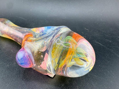Highgrade Glass Hand Pipe - Heavy Fumed w/ Oversized Marble Cap featuring colorful glasswork and unique design.