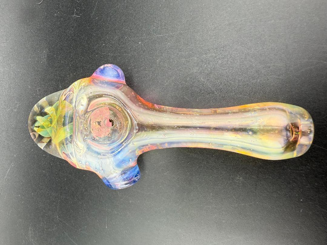 Highgrade Glass Hand Pipe - Heavy Fumed w/ Oversized Marble Cap showcasing vibrant colors and intricate design.