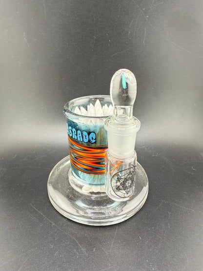 Highgrade Glass Heady Iso Q Tip Jar Fire  & Ice Wig Wag
