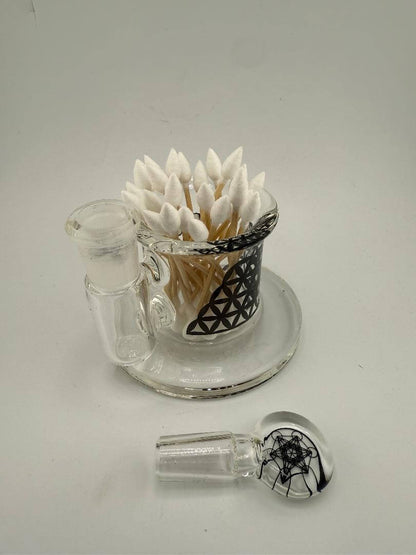 Highgrade Glass Isopropyl Station with Q-tips, handcrafted in Spokane, WA for a clean, organized setup.