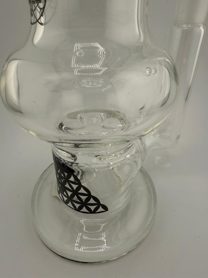 Close-up of Highgrade Glass Larger Blooper 14mm rig with intricate design, showcasing superior functionality and craftsmanship.