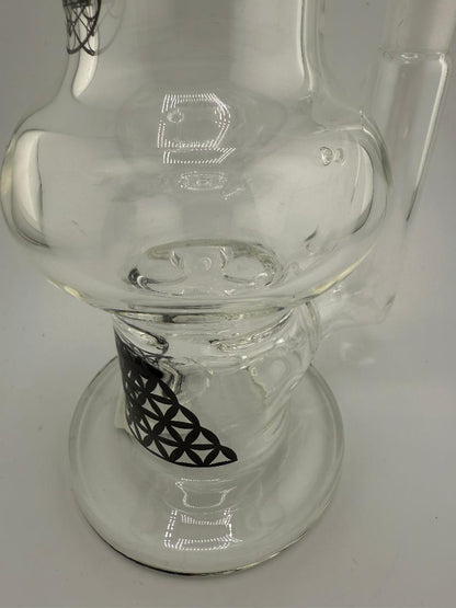 Close-up of Highgrade Glass Larger Blooper 14mm rig with intricate design, showcasing superior functionality and craftsmanship.