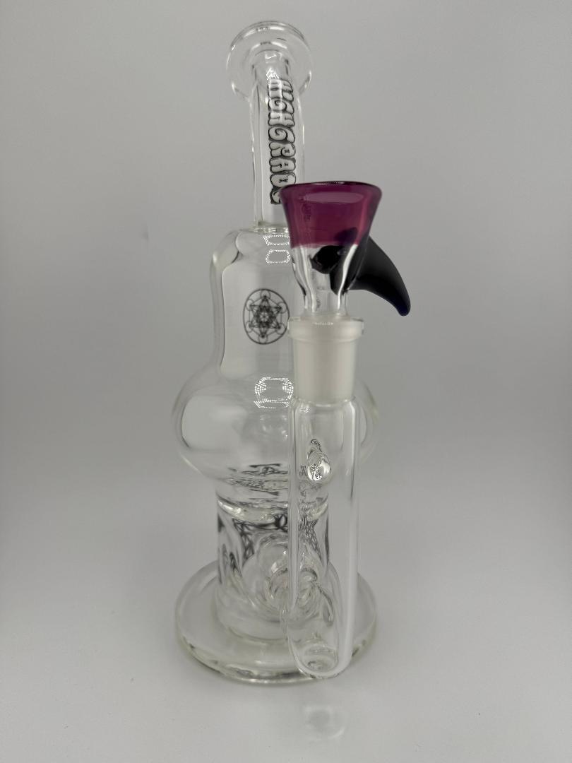 Highgrade Glass Larger Blooper 14mm 90° with color accent bowl, heady American glass, handcrafted in Spokane, WA.