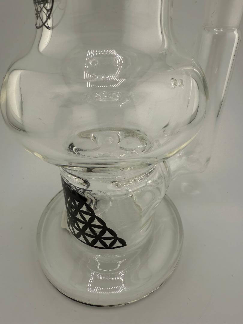 Close-up of Highgrade Glass Larger Blooper 14mm rig with intricate design, showcasing superior functionality and craftsmanship.