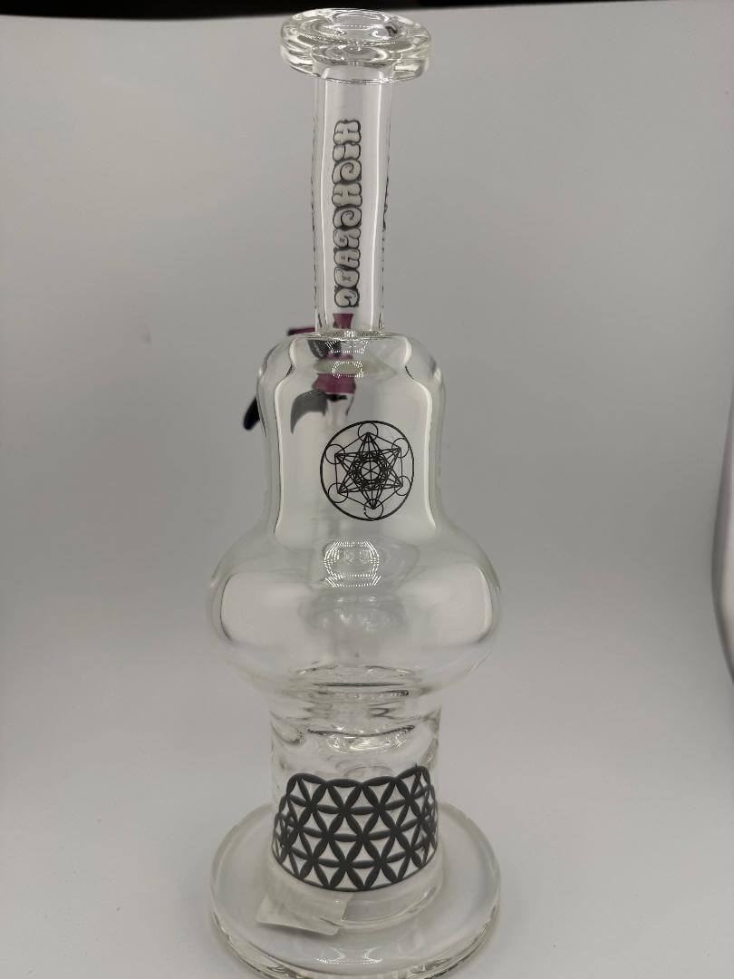 Highgrade Glass Larger Blooper 14mm 90° rig with color accent, showcasing bold design and superb craftsmanship.