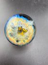 Highgrade Glass Marble - Fumed Implosion Dot Stack Marble 1.4" featuring a Grateful Dead bear design.