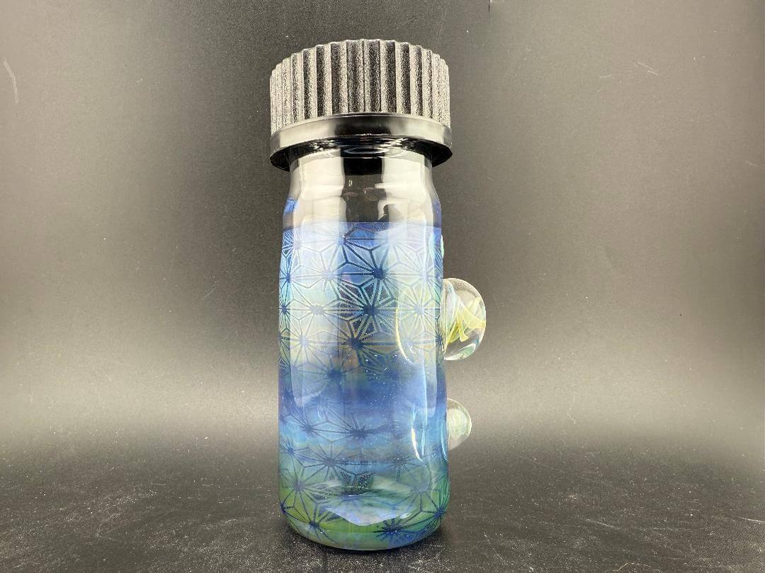 Highgrade Glass Medium Jar - Fumed tech with fumed color accents and unique design for storing herbs.
