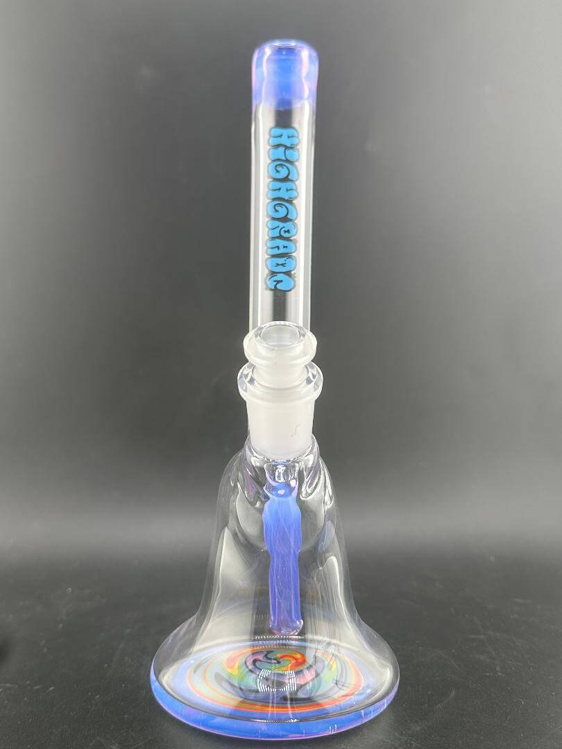 Highgrade Glass Mini Beaker - Color Accented Lip Wrap & Downstem w/ Wig Wag Reversal Bottom 10mm 45°