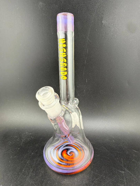 Highgrade Glass Mini Beaker - Color Accented Lip Wrap & Downstem w/ Wig Wag Reversal Bottom 10mm 45°