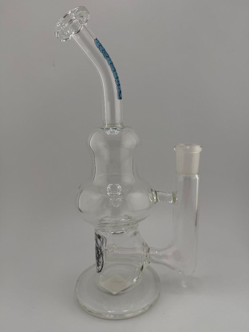 Highgrade Glass Mini Blooper Rig 14mm 90°; handmade rig with smooth airflow and compact design.