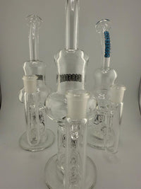 Collection of Highgrade Glass Mini Blooper Rigs in various styles, showcasing heady glass craftsmanship.