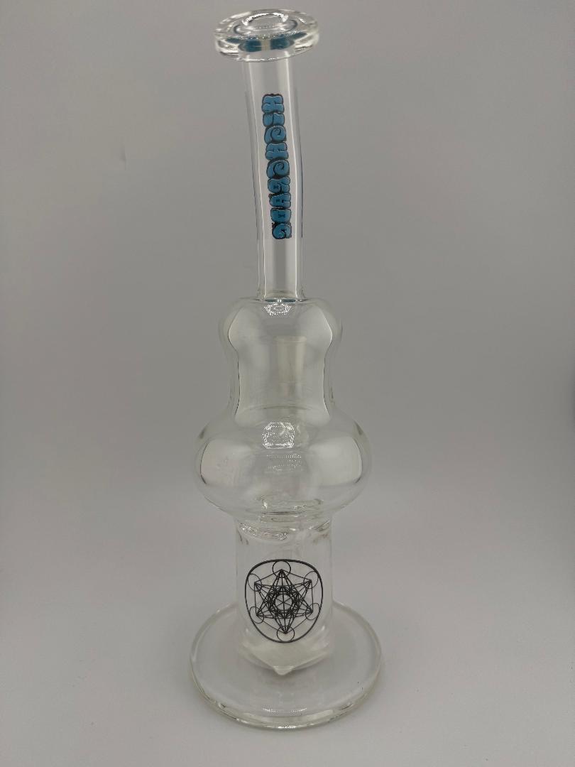 Highgrade Glass Mini Blooper Rig 14mm 90°, handmade in Spokane, WA, featuring sleek design and heady glass craftsmanship.