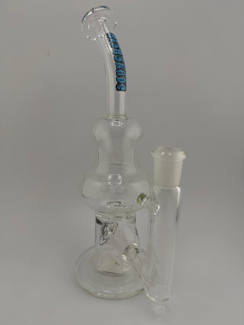Highgrade Glass Mini Blooper Rig - 14mm 90° handmade rig in clear glass with unique design