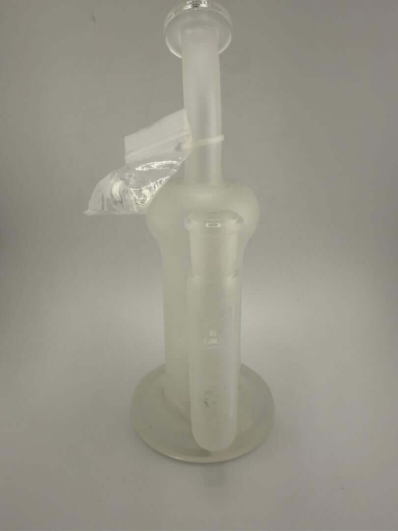 Highgrade glass sandblasted inline rig 14mm 90° with premium finish for smooth hits, handcrafted in Spokane, WA.
