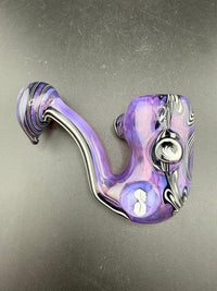 Highgrade Glass Sherlock Pipe - Pink Slyme & Jail Break Line Work w/ 90s $ Millie in vibrant colors.