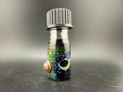 Highgrade Glass Small Nug Jar - Space Themed w/ Marble Planet Attachments featuring a unique cosmic design.