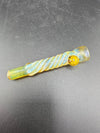 Home Blown Glass Chillum Pipe – Fumed & Twisted w/ Millie Accent, showcasing unique twisted design and millie detail.