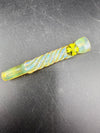 Home Blown Glass Chillum Pipe – Fumed & Twisted w/ Millie Accent with colorful twist design.