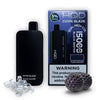 HQD Cuvie Glaze Black Winter vape with icy cubes and blackberries, featuring a 5% nicotine and 1500 puffs.