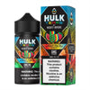 Hulk Tears 100ml e-liquid bottle and packaging featuring sour watermelon flavor and warning label.