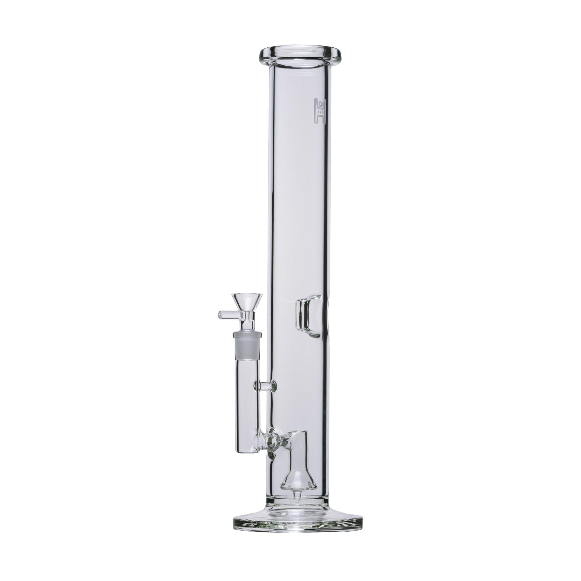 Human Grade 15" Tube water pipe made of durable borosilicate glass with built-in percolator.