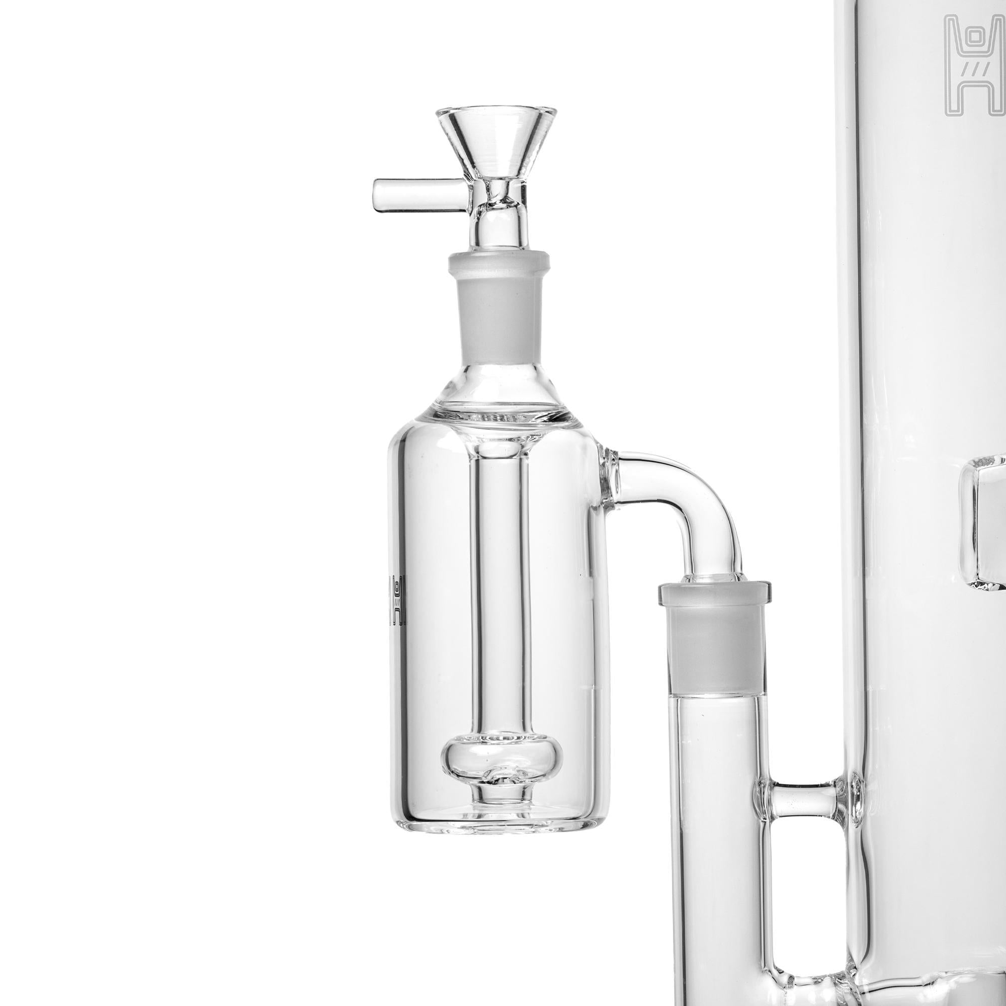 Human Grade Standard Ash Catcher 45° 14mm for cleaner filtration and smoother hits, fits 10mm and 14mm water pipes.