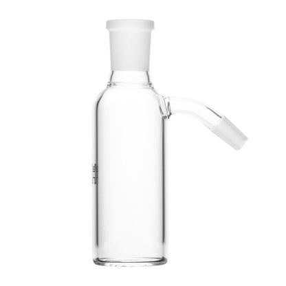 Human Grade Tube Ash Catcher 14mm, clear glass, 4.7 inches tall for water pipes with 45° or 90° joint angle.