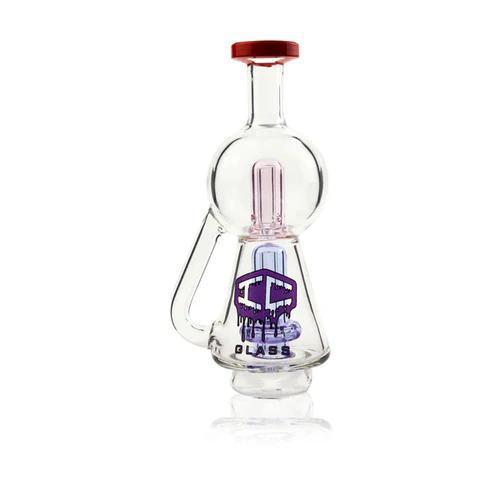 IC Glass CARTA Top Dual Perk Recycler with dual percolators for smooth hits and flavorful vapor.