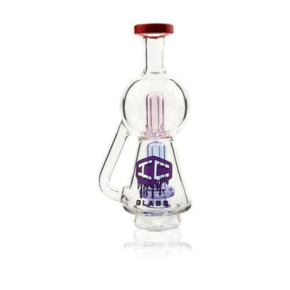 IC Glass CARTA Top Dual Perk Recycler with dual percolators for smooth hits and flavorful vapor.