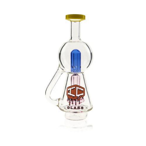 IC Glass CARTA Top Dual Perk Recycler featuring dual percolators for smooth, flavorful hits.