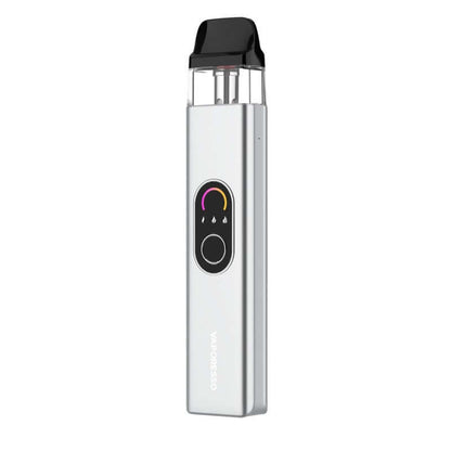 Vaporesso XROS 4 vaping device with 3mL pod, COREX 2.0 technology, and adjustable output modes.