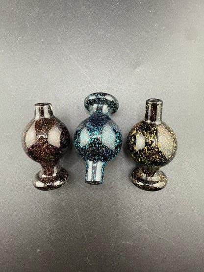 Import Bubble Cap 25mm - Dichro in red, blue, and gold featuring sparkling accents for smooth airflow.