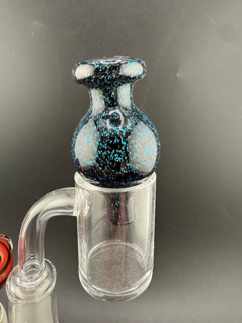 Import Bubble Cap 25mm - Dichro in blue, featuring sparkling dichroic accents for smooth airflow.