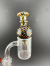 Import Bubble Cap 25mm - Wig Wag with vibrant linework for efficient vaporization on quartz bangers.