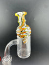 Import Bubble Cap 25mm - Wig Wag with vibrant Rasta colors for enhanced vaporization.
