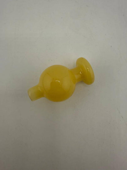 Import Glass Single Color Bubble Cap in yellow, designed for smooth airflow and stylish functionality.