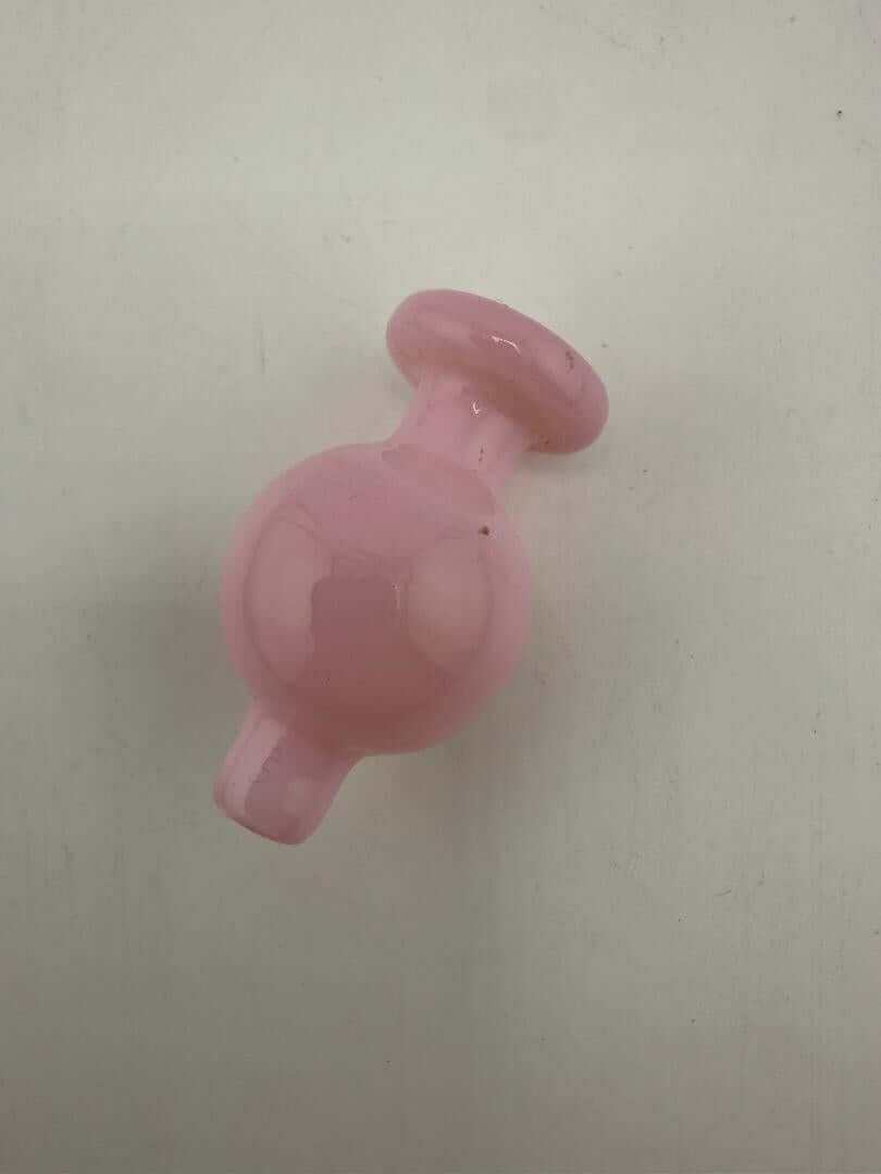 Import Glass Single Color Bubble Cap in pink color, designed for smooth airflow and stylish functionality.