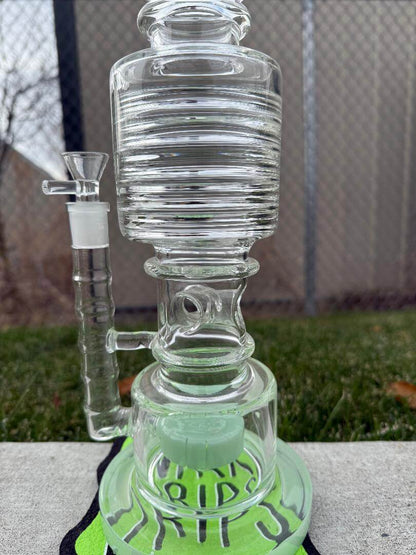 Import Slit Disk Perk Large Maria Straight Tube 14mm 90° with slit disk percolator and borosilicate glass.