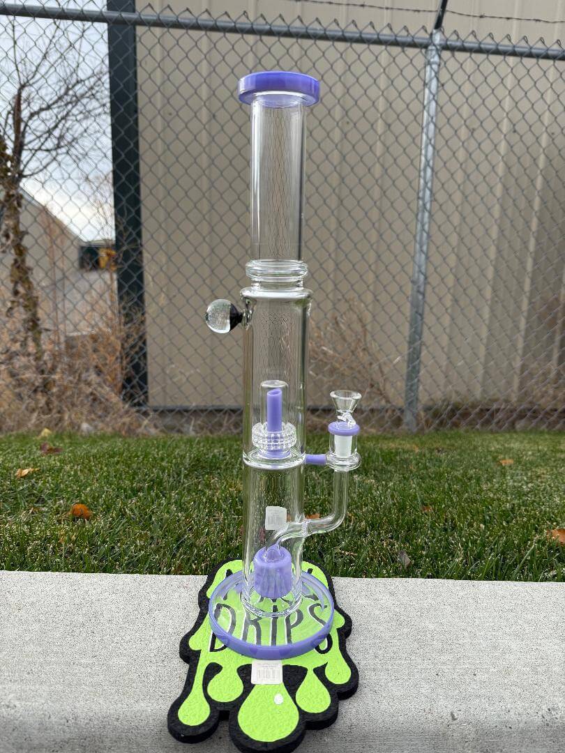 Import Swiss Perk To Matrix Rig 14mm 90° with purple accents and unique base design.