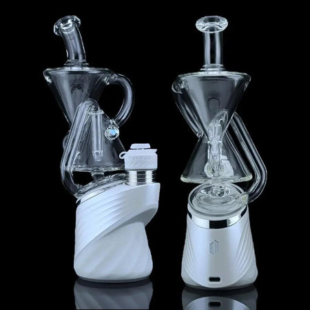 Iridescent Glass Puffco Peak Attachment - Eco Kickback Recycler